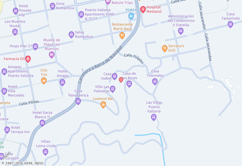 Casa del Angel Mapa de ubicación