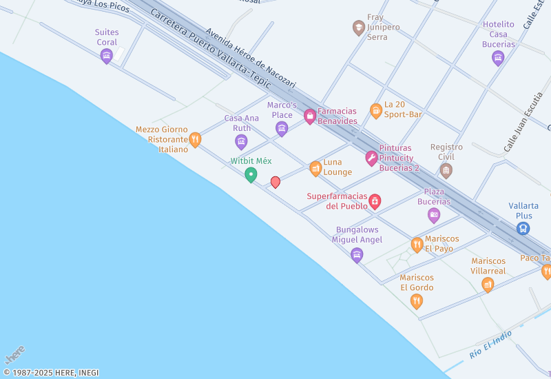 Hotel Suites Nadia 150 Norte, Av. Pacifico Bucerias, NA Location map