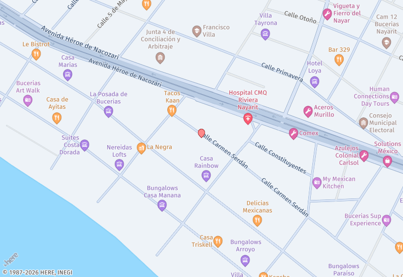 Quinta del Pacifico Mapa de ubicación